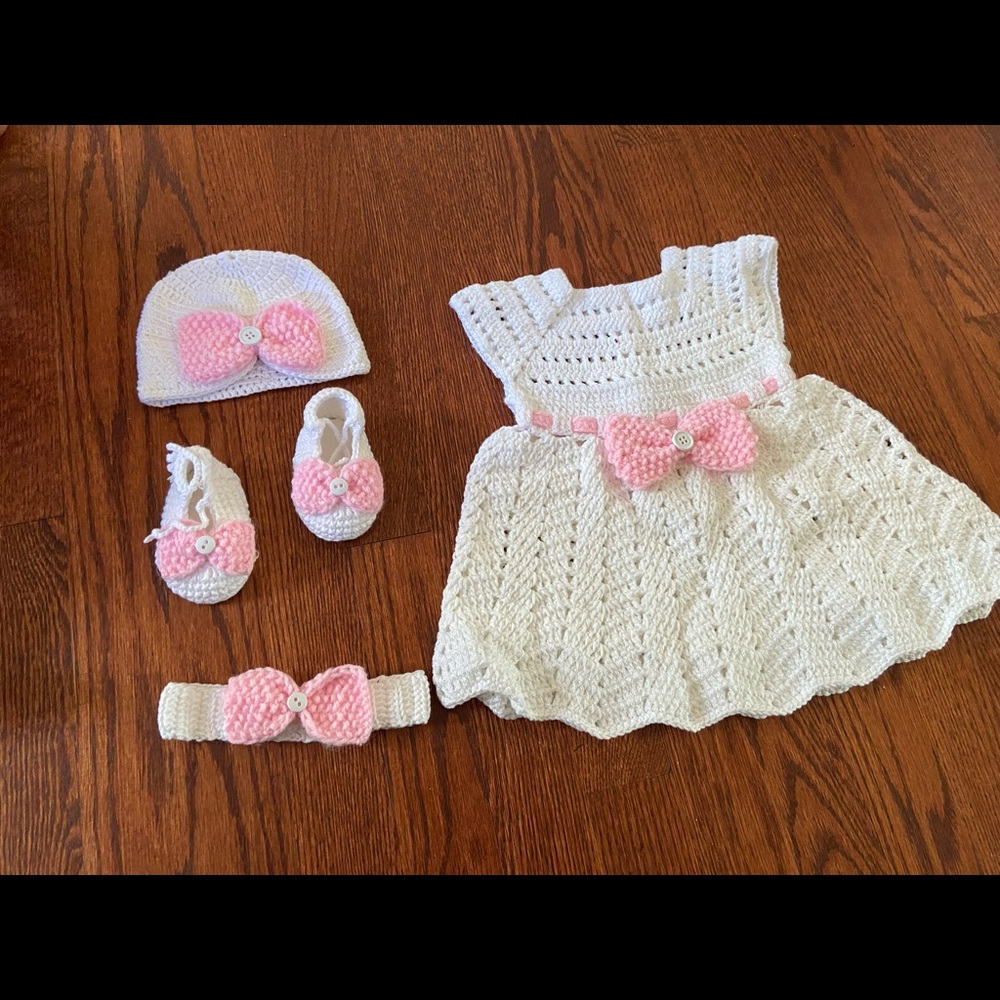 Crochet baby girl set// tejido de nena